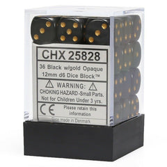 CHX 25828 Opaque 12mm d6 Black/Gold Block (36)-1