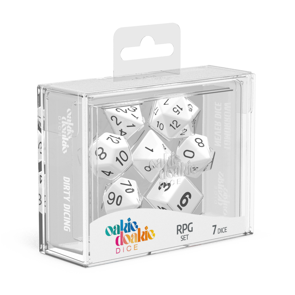 Oakie Doakie Dice RPG Set Solid - White (7)-1