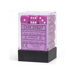 CHX 25827 Opaque 12mm d6 Light Purple/White Block (36)-1