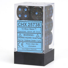 CHX 25738 Speckled 16mm d6 Blue Stars Block (12)-1