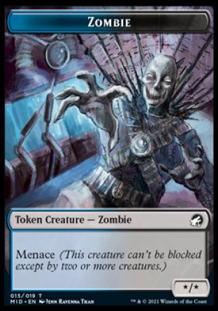 Wolf // Zombie (015) Double-Sided Token [Innistrad: Midnight Hunt Tokens]-2