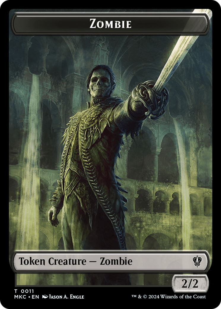 Vizier of Many Faces // Zombie Double-Sided Token [Murders at Karlov Manor Commander Tokens]-2