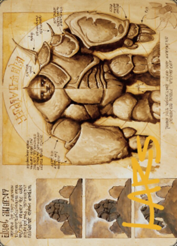 Precursor Golem Art Card (Gold-Stamped Signature) [The Brothers' War Art Series]-1