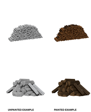 WizKids Deep Cuts Unpainted Miniatures Piles of Wood