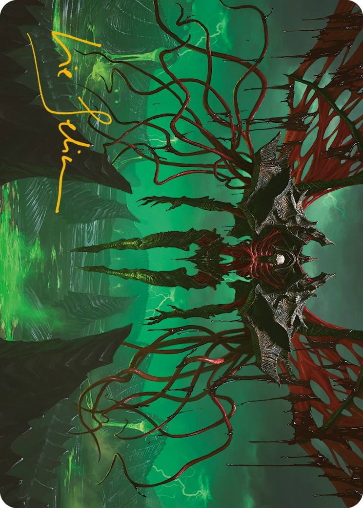 Archfiend of the Dross Art Card (Gold-Stamped Signature) [Phyrexia: All Will Be One Art Series]-1