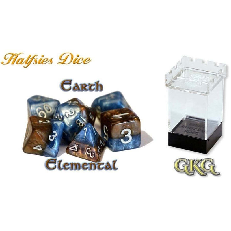 Halfsies Dice Earth Elemental with Upgraded Dice Case-1