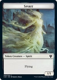 Spirit // Treasure Double-Sided Token [Commander 2020 Tokens]-1