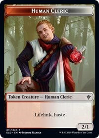 Human Cleric // Food (17) Double-Sided Token [Throne of Eldraine Tokens]-1