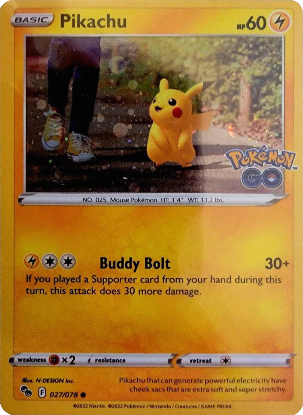 Pikachu (027/078) (Cosmos Holo) [Pokémon GO]-1