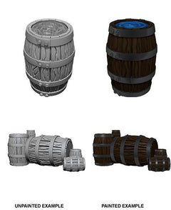 WizKids Deep Cuts Unpainted Miniatures Barrel & Pile of Barrels-1