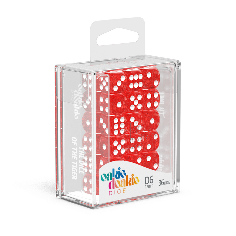 Oakie Doakie Dice D6 12 mm Speckled - Red (36)-1