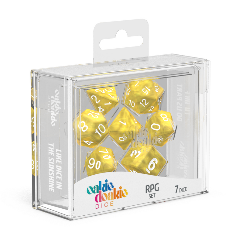 Oakie Doakie Dice RPG Set Marble - Yellow (7)-1
