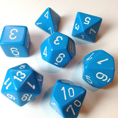 CHX 25416 Opaque Polyhedral Light Blue/white 7-Die Set-1
