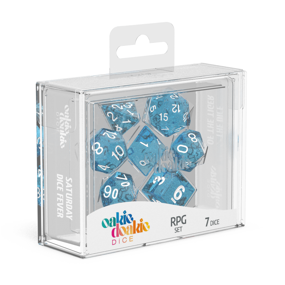 Oakie Doakie Dice RPG Set Speckled - Light Blue (7)-1