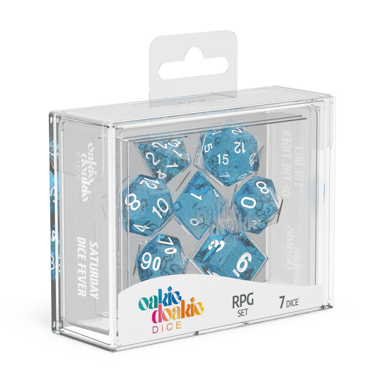 Oakie Doakie Dice RPG Set Speckled - Light Blue (7)-1