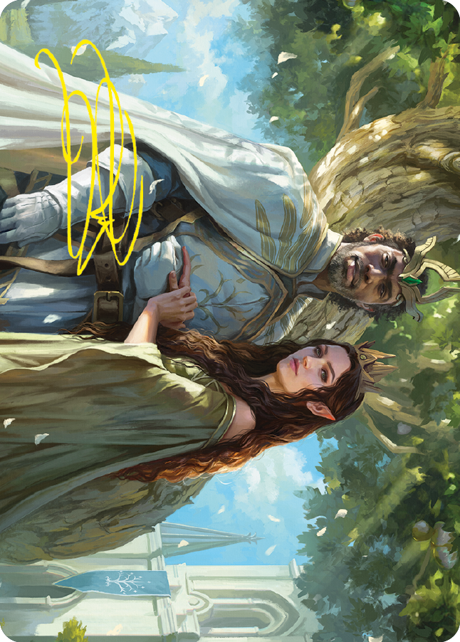 Aragorn and Arwen, Wed Art Card (Gold-Stamped Signature) [The Lord of the Rings: Tales of Middle-earth Art Series]-1