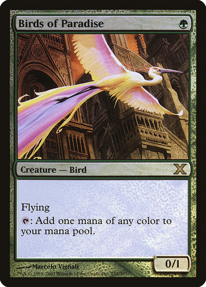 Birds of Paradise (Premium Foil) [Tenth Edition]-1