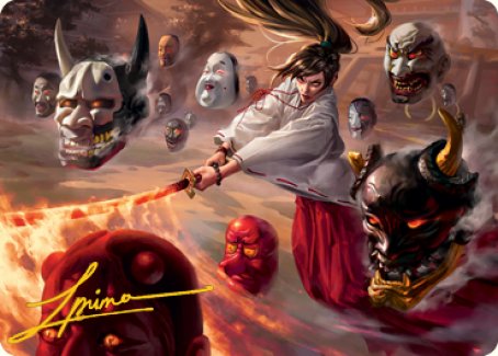 Unquenchable Fury Art Card (Gold-Stamped Signature) [Kamigawa: Neon Dynasty Art Series]-1