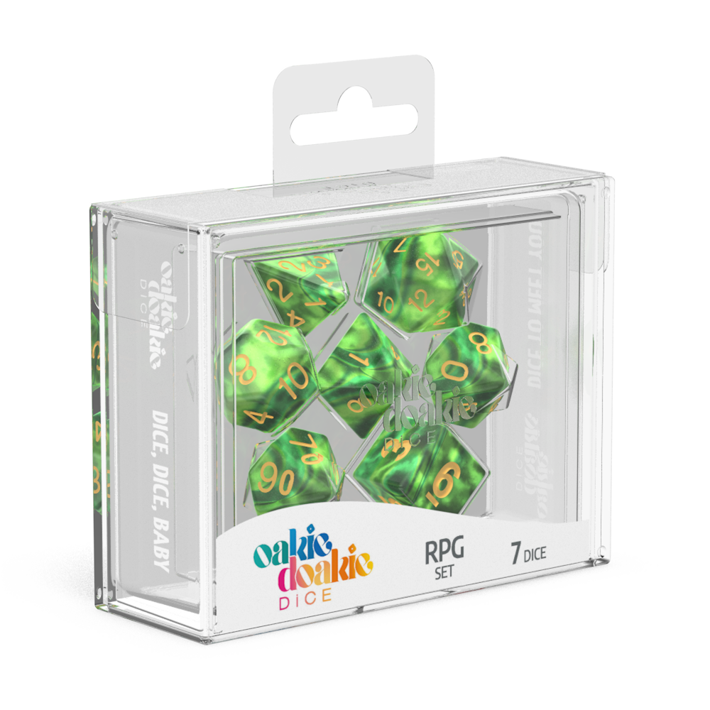 Oakie Doakie Dice RPG Set GemiDice - Jungle (7)-1