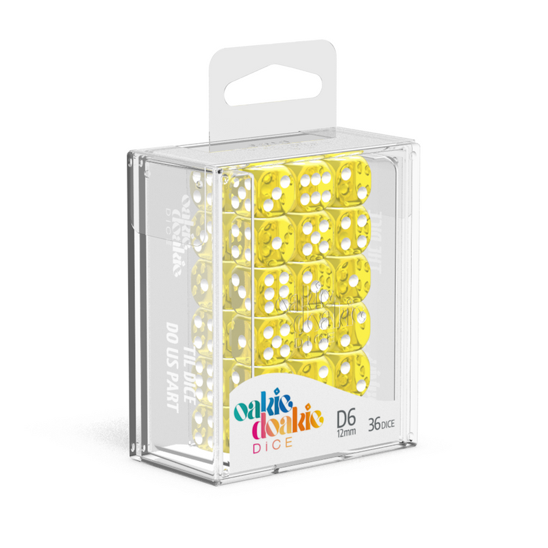 Oakie Doakie Dice D6 12 mm Translucent - Yellow (36)-1