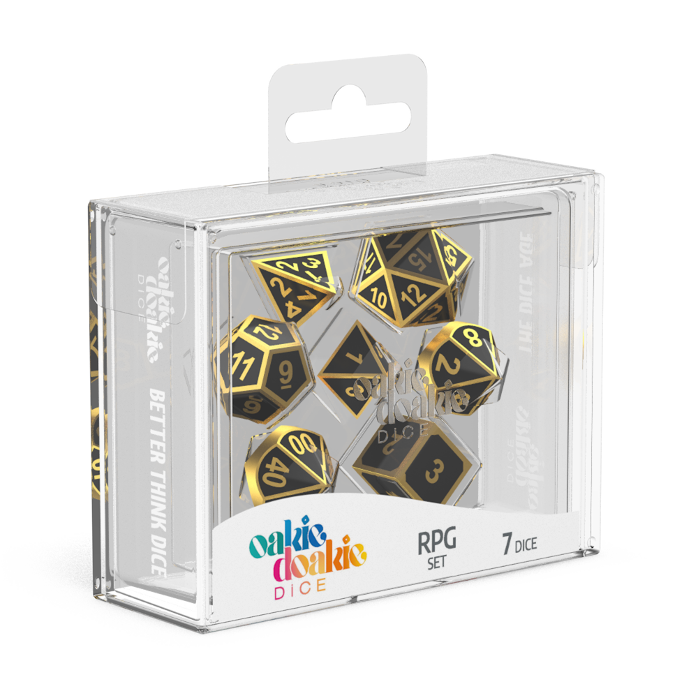 Oakie Doakie Dice RPG Set Metal Dice - Alchemy Gold (7)-1