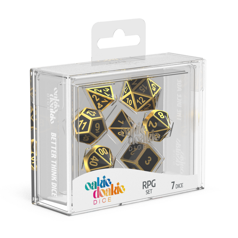 Oakie Doakie Dice RPG Set Metal Dice - Alchemy Gold (7)-1