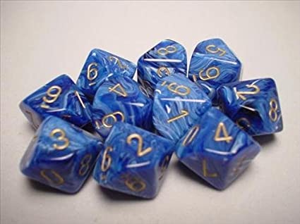 Chessex 27236: Blue/Gold Vortex d10 Set (10)-1