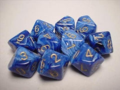 Chessex 27236: Blue/Gold Vortex d10 Set (10)-1