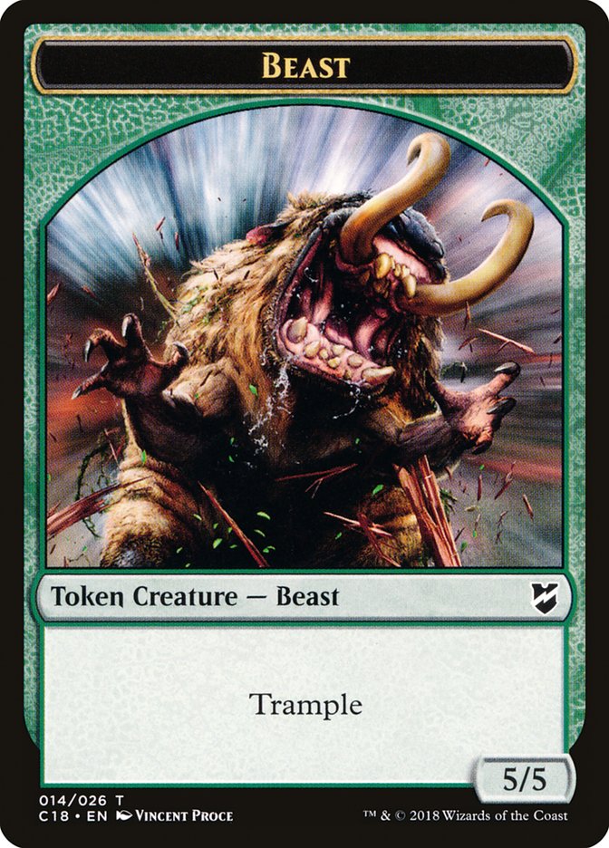 Mask // Beast (014) Double-Sided Token [Commander 2018 Tokens]-2
