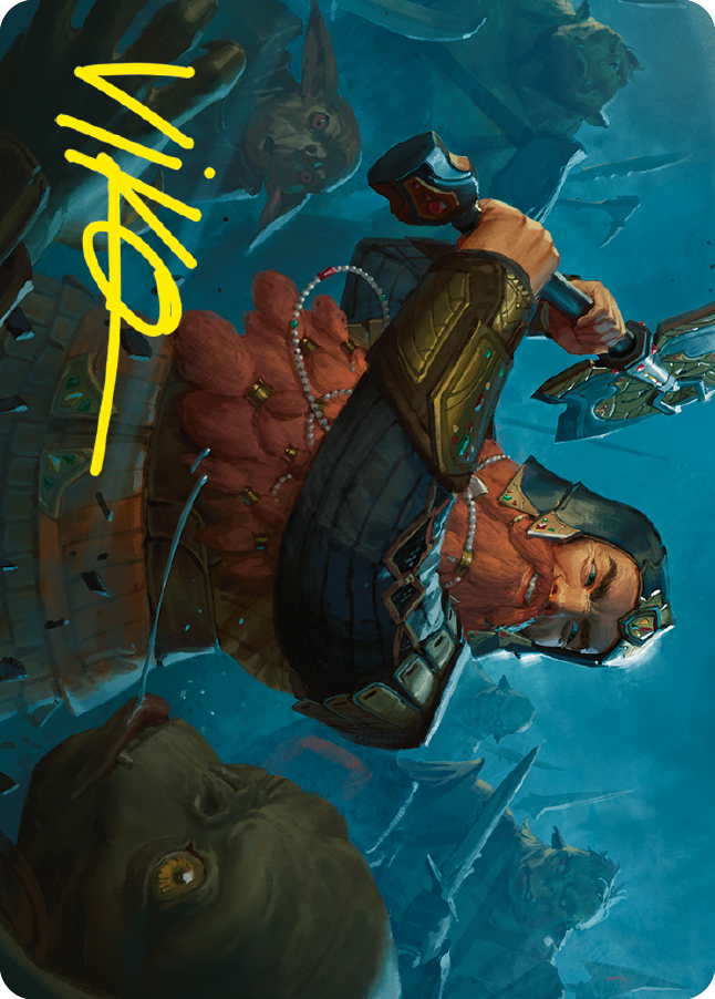 Gimli, Counter of Kills Art Card (10/81) (Gold-Stamped Signature) [The Lord of the Rings: Tales of Middle-earth Art Series]-1