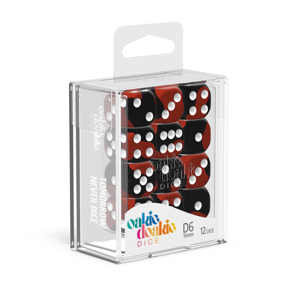 Oakie Doakie Dice D6 16 mm Glow in the Dark - Lava (12)-1