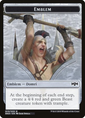 Emblem - Domri, Chaos Bringer [Ravnica Allegiance Tokens]-1