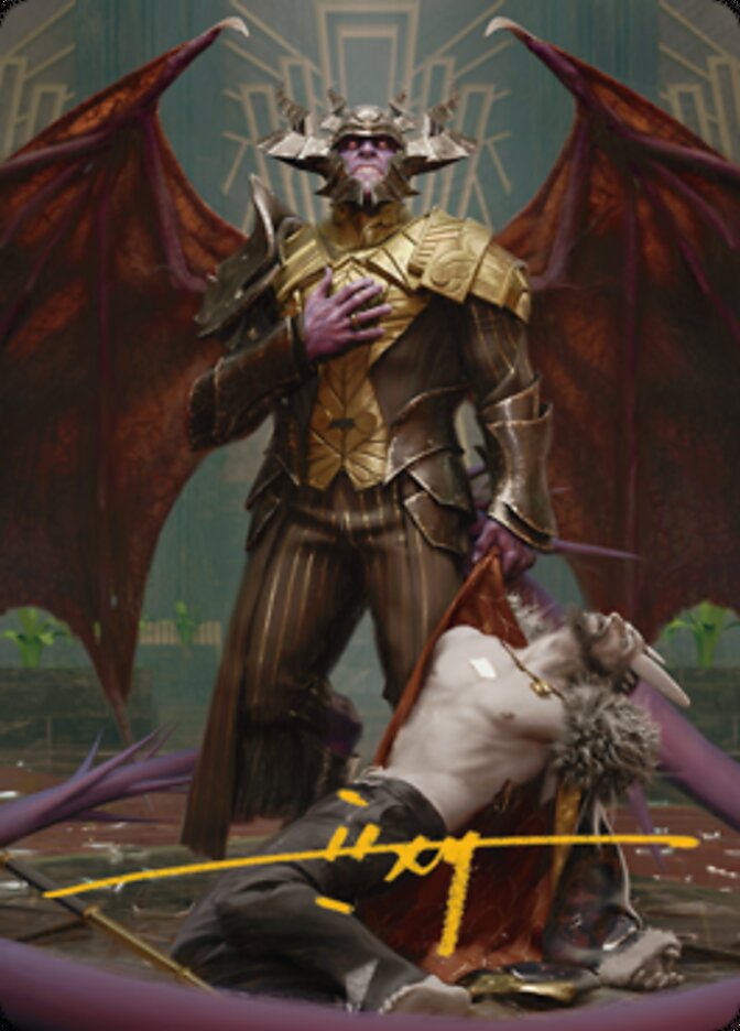 Ob Nixilis, the Adversary 1 Art Card (Gold-Stamped Signature) [Streets of New Capenna Art Series]-1
