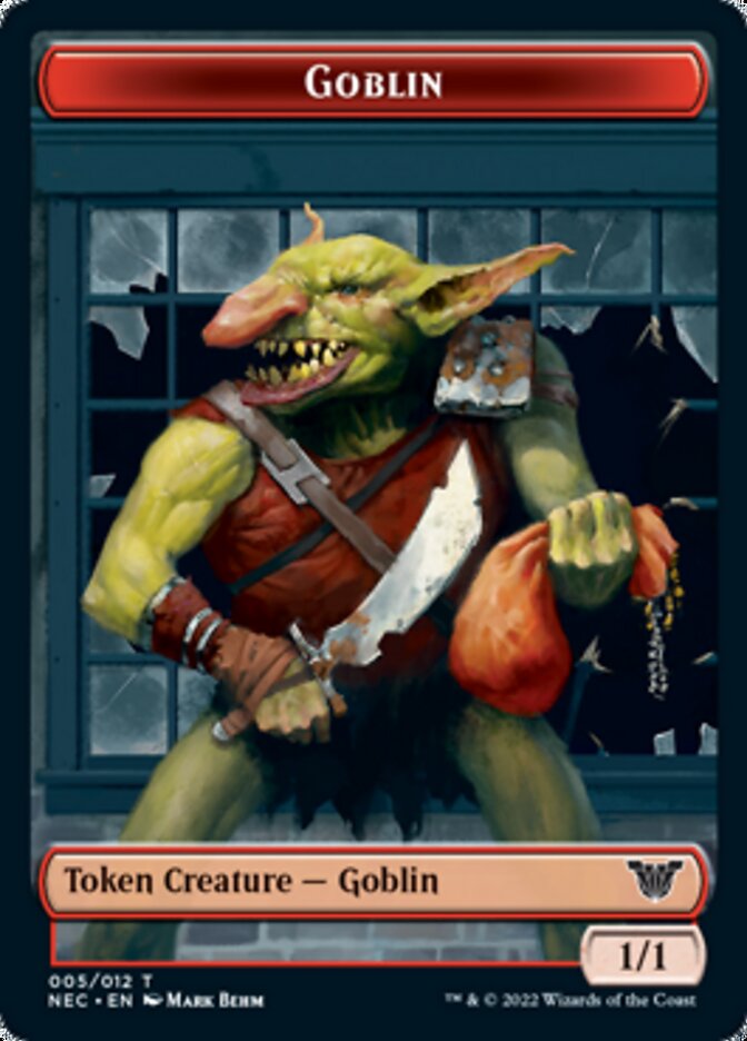 Smoke Blessing // Goblin Double-Sided Token [Kamigawa: Neon Dynasty Commander Tokens]-2