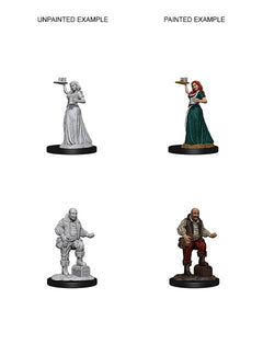 Pathfinder Deep Cuts Unpainted Miniatures Merchants (Serving Girl/Merchant)-1