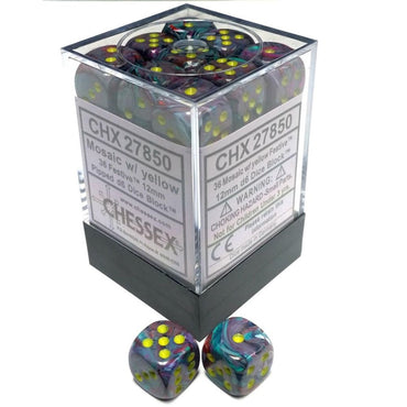 CHX 27850 Festive 12mm d6 Mosaic/Yellow Block (36)