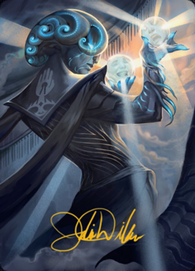 Queza, Augur of Agonies Art Card (Gold-Stamped Signature) [Streets of New Capenna Art Series]-1