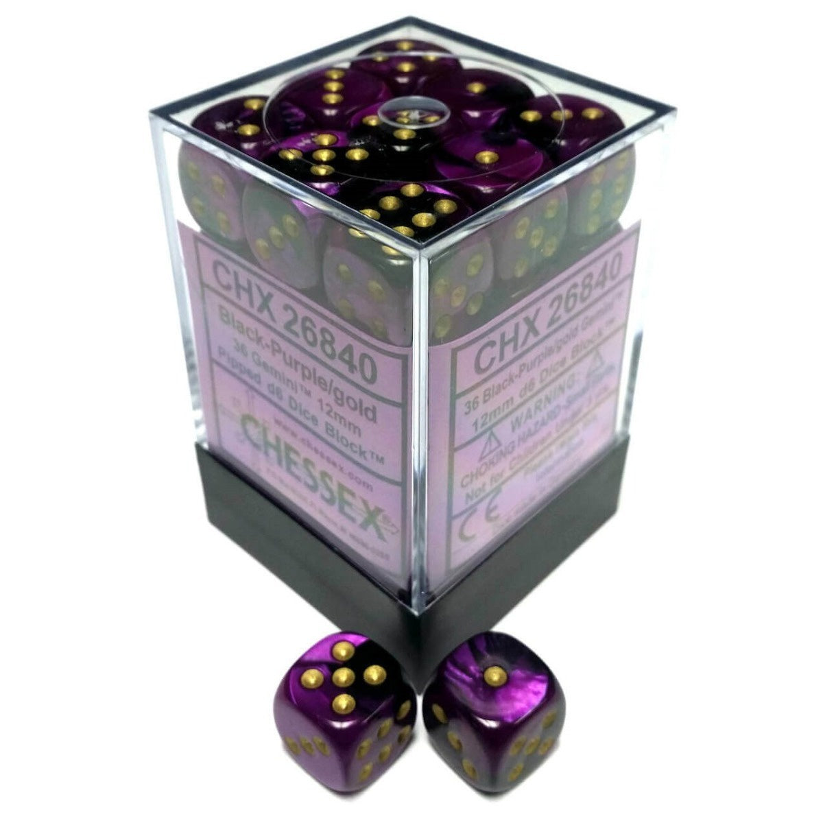 CHX 26840 Gemini 12mm d6 Black-Purple/Gold Block (36)-1