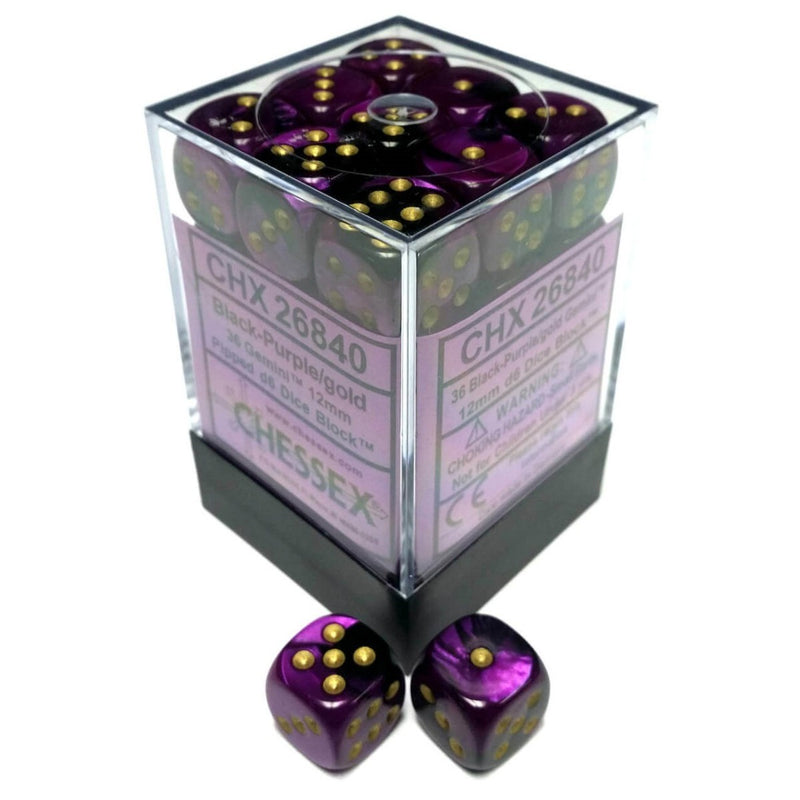 CHX 26840 Gemini 12mm d6 Black-Purple/Gold Block (36)-1