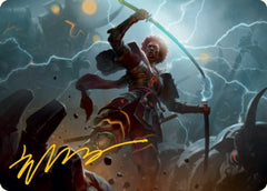Raiyuu, Storm's Edge Art Card (Gold-Stamped Signature) [Kamigawa: Neon Dynasty Art Series]-1