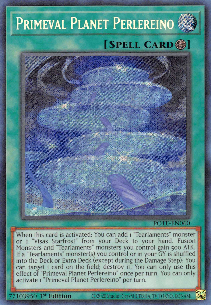 High quality Yugioh, Primeval Planet Perlereino, Secret Rare