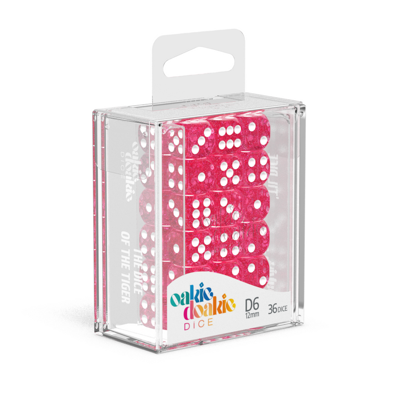 Oakie Doakie Dice D6 12 mm Speckled - Pink (36)-1