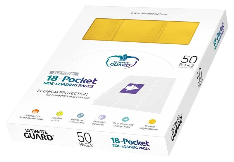Ultimate Guard 18-Pocket Pages Side-Loading Yellow (50)-1