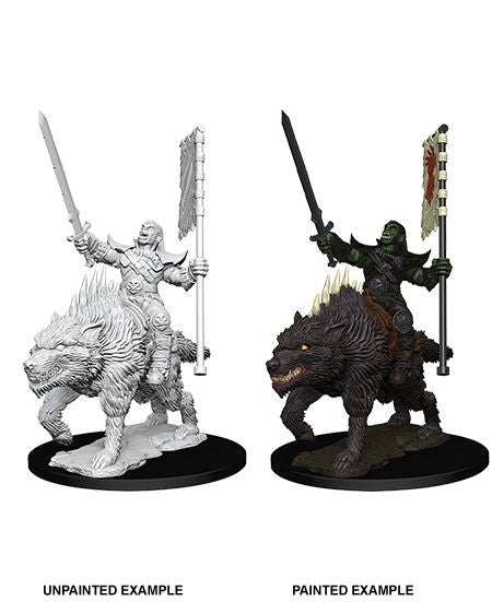 Pathfinder Battles Deep Cuts Orc on Dire Wolf-1