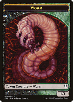 Zombie // Worm Double-Sided Token [Commander 2016 Tokens]-2