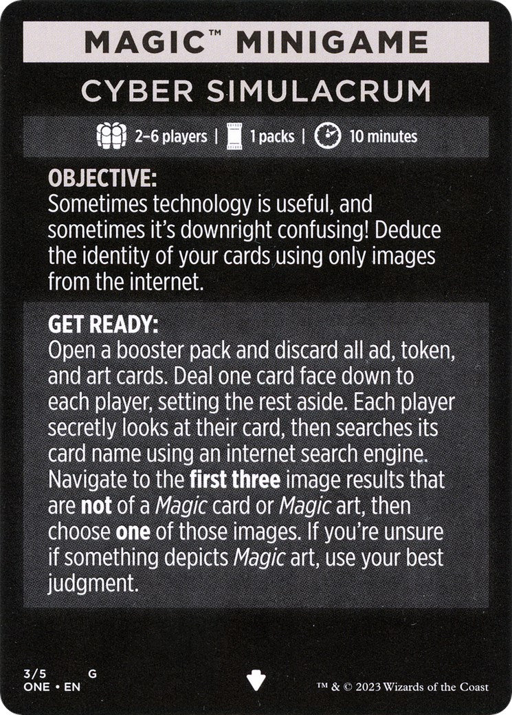 Cyber Simulacrum (Magic Minigame) [Phyrexia: All Will Be One Minigame]-1