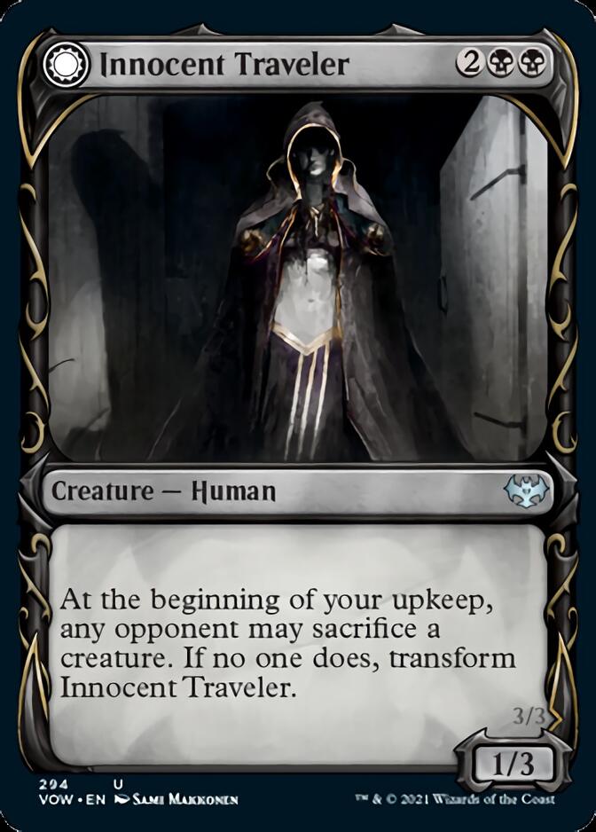 Innocent Traveler // Malicious Invader (Showcase Fang Frame) [Innistrad: Crimson Vow]-1