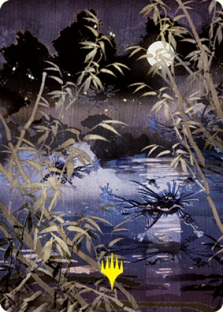 Swamp Art Card (Gold-Stamped Signature) [Kamigawa: Neon Dynasty Art Series]-1