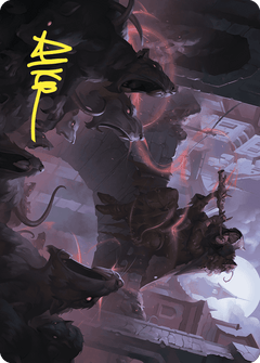 Gnawing Crescendo Art Card (Gold-Stamped Signature) [Wilds of Eldraine Art Series]-1