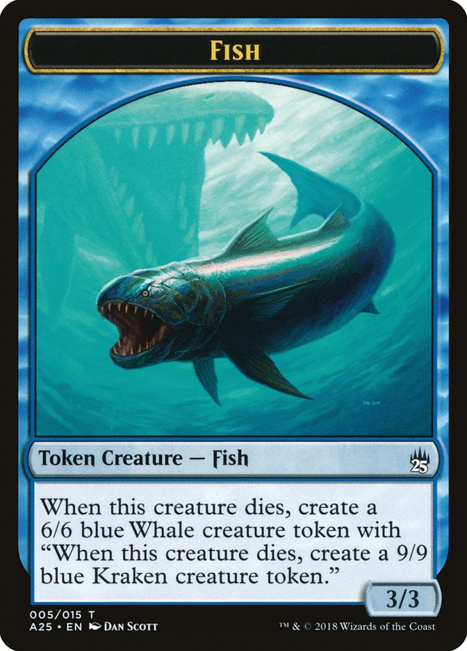 Fish // Kraken Double-Sided Token [Masters 25 Tokens]-1